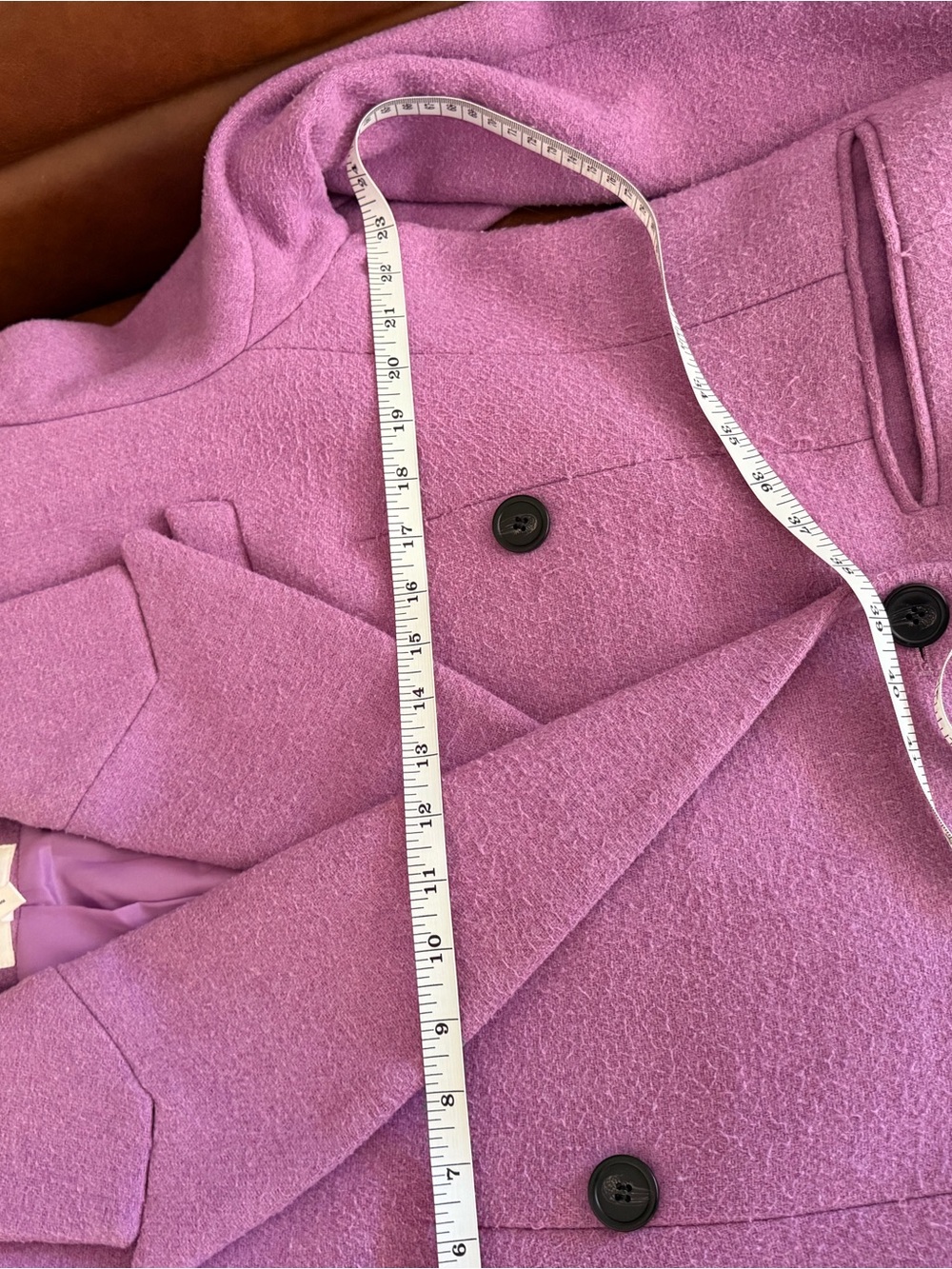 Avec Les Filles Lilac Double-Breasted Long Trench Coat - Picture 8 of 9